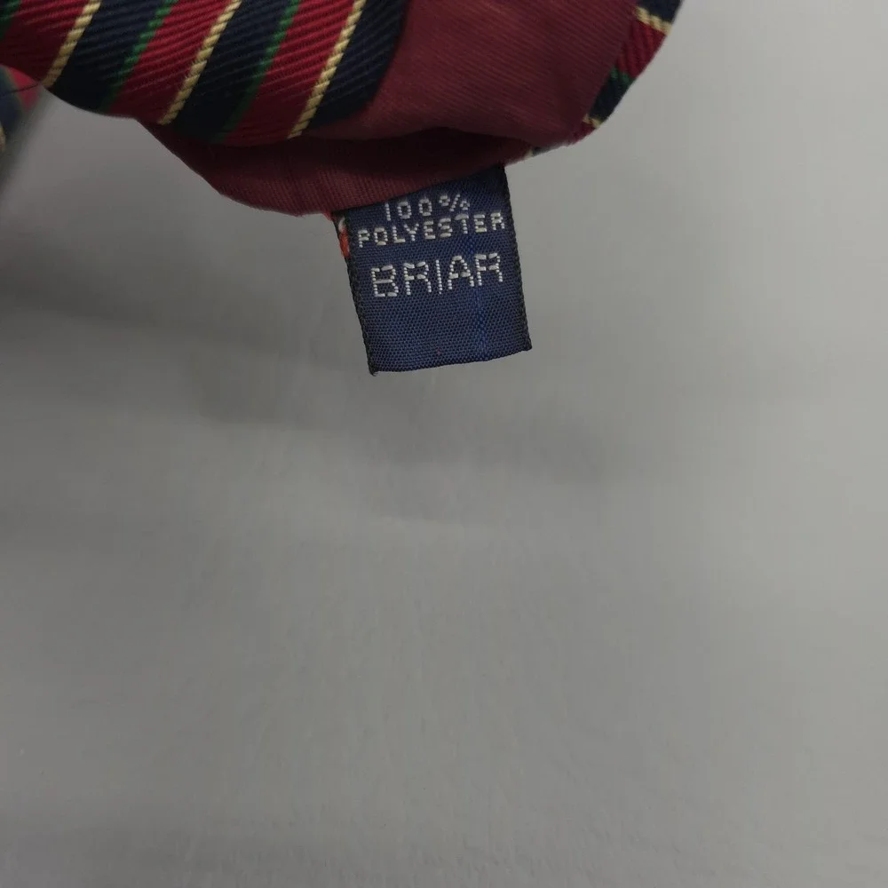 Vintage Pride Of England Tie Mens One Size Red Polyester Repp Striped Short